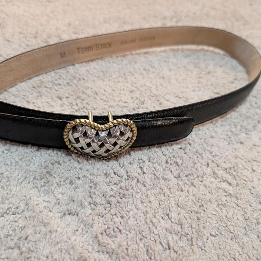 terry stack Women's Black and Silver Belt